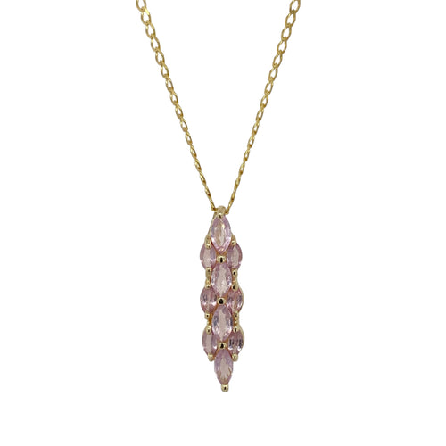 9ct Gold & Pink Stone Set 16