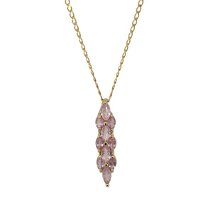 9ct Gold & Pink Stone Set 16" Necklace