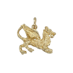 Celebrate national pride and bold craftsmanship with this pre-owned 9ct yellow gold 3D Welsh dragon pendant—striking, symbolic, and full of character.

Design: The pendant features a detailed three-dimensional representation of the iconic Welsh dragon, showcasing dynamic form and intricate texture from every angle.
Material: Made from 9-carat yellow gold, the polished finish enhances the depth and detail of the design, giving the dragon a rich, radiant presence.
