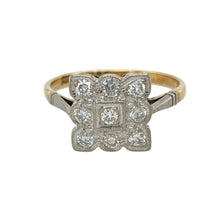 Load image into Gallery viewer, 18ct Gold &amp; Platinum Diamond Set Art Deco Style Ring
