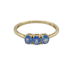 Load image into Gallery viewer, 9ct Gold &amp; Tanzanite Set Trilogy Ring
