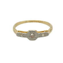 Load image into Gallery viewer, 18ct Gold &amp; Platinum Diamond Set Art Deco Style Ring
