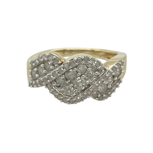 9ct Gold & Diamond Set Twist Band Ring