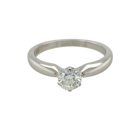 18ct White Gold & Diamond Set Solitaire Ring