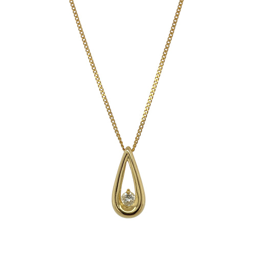 18ct Gold & Diamond Set Teardrop 18