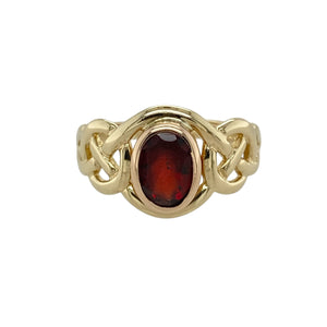 9ct Gold & Garnet Set Clogau Celtic Knot Ring