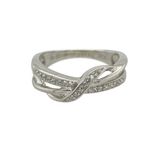 Load image into Gallery viewer, 9ct White Gold &amp; Diamond Set Wrap Over Band Ring
