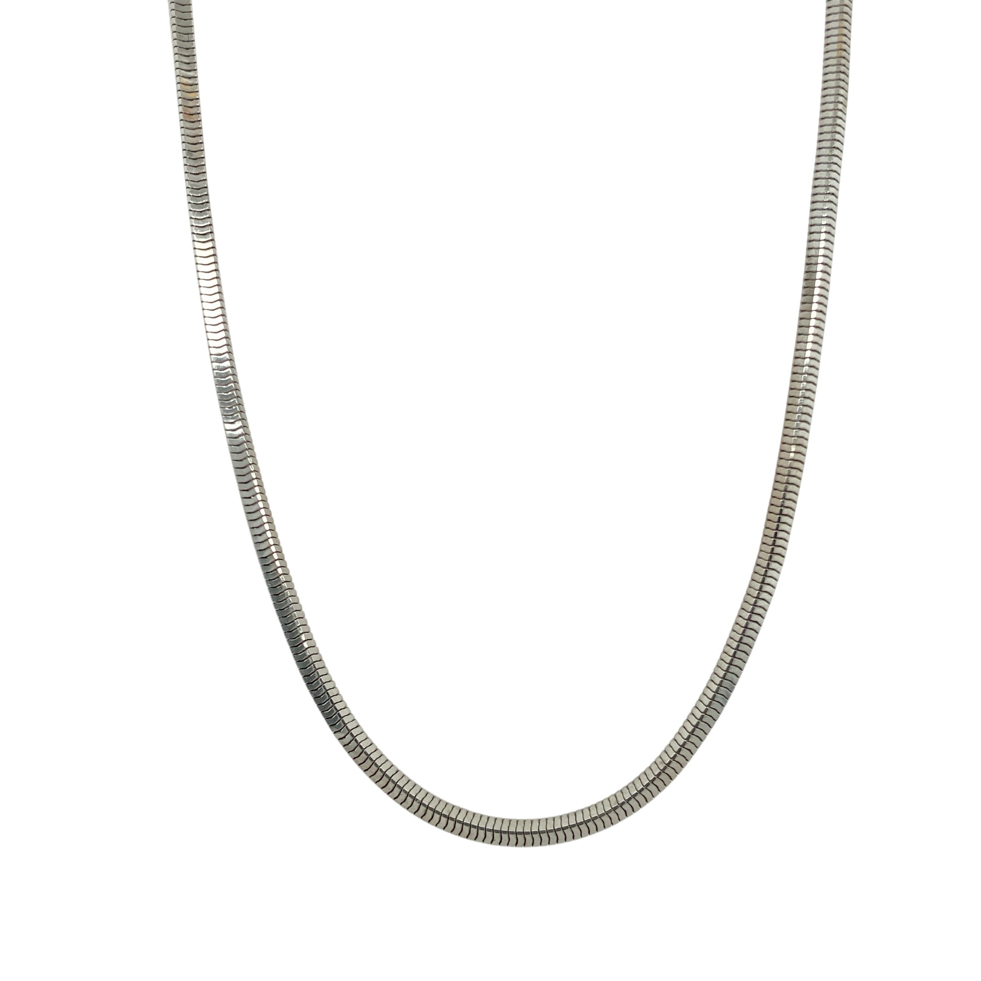 9ct White Gold 16" Square Snake Chain