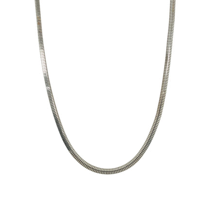 9ct White Gold 16" Square Snake Chain