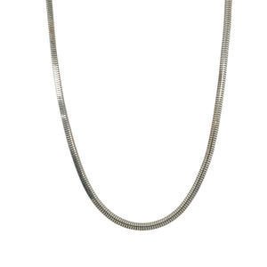 9ct White Gold 16" Square Snake Chain