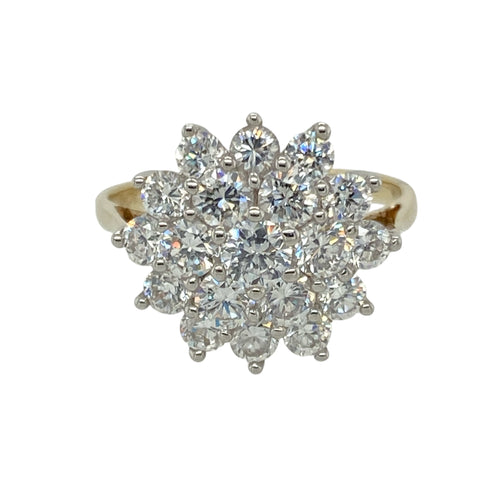9ct Gold & Cubic Zirconia Set Cluster Ring