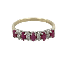 Load image into Gallery viewer, 9ct Gold Diamond &amp; Ruby Set Band Ring
