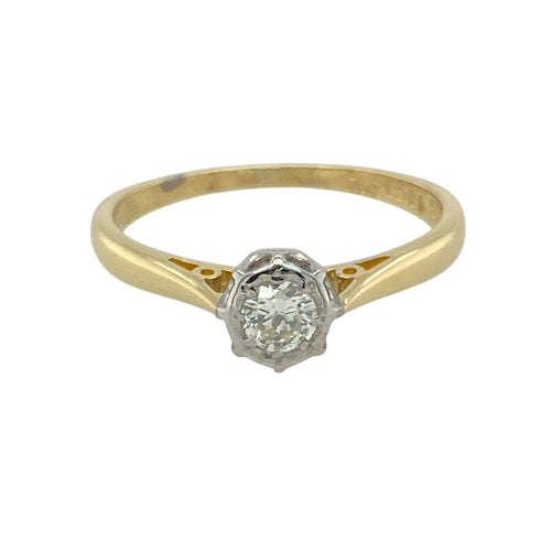 18ct Gold & Platinum Diamond Set Solitaire Ring