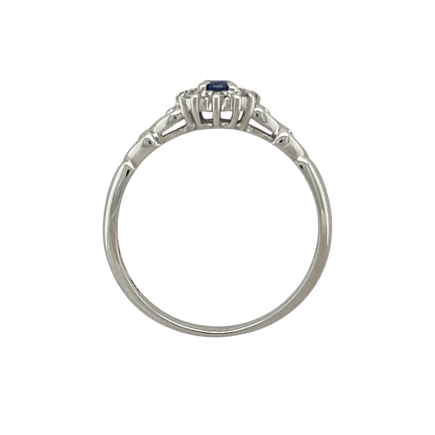 9ct White Gold Diamond & Sapphire Set Cluster Ring