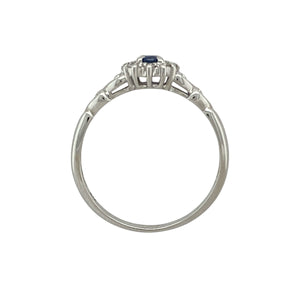 9ct White Gold Diamond & Sapphire Set Cluster Ring