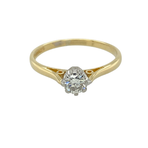18ct Gold & Diamond Set Solitaire Ring