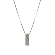 Load image into Gallery viewer, 9ct White Gold &amp; Diamond Set Bar 16&quot; Necklace
