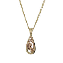 Load image into Gallery viewer, 9ct Welsh Gold Vine of Life Teardrop 18&quot; Necklace
