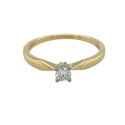 18ct Gold & Diamond Set Solitaire Ring