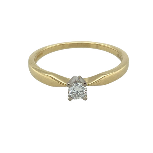 18ct Gold & Diamond Set Solitaire Ring