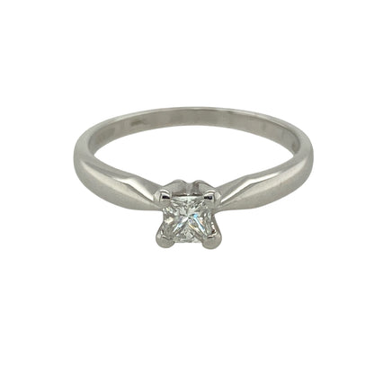 18ct White Gold & Diamond Set Solitaire Ring