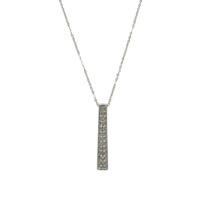 9ct White Gold & Diamond Set Bar 16" Necklace