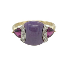 Load image into Gallery viewer, 9ct Gold Diamond &amp; Purple Stone Set Ring

