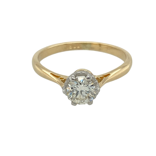 18ct Gold & Diamond Set Solitaire Ring