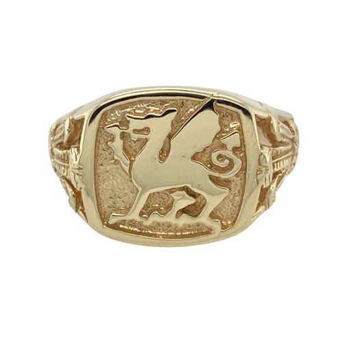 9ct Gold Welsh Dragon Signet Ring