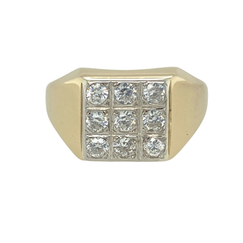 9ct Gold & Cubic Zirconia Set Signet Ring
