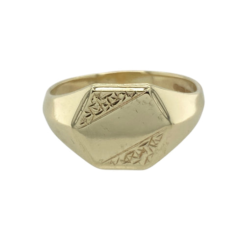 9ct Gold Patterned Signet Ring