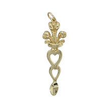 Load image into Gallery viewer, 9ct Gold Welsh Three Feather Lovespoon Pendant
