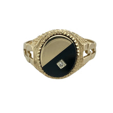 Load image into Gallery viewer, 9ct Gold Diamond &amp; Onyx Set Signet Ring
