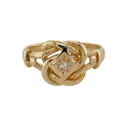18ct Gold & Diamond Set Knot Ring
