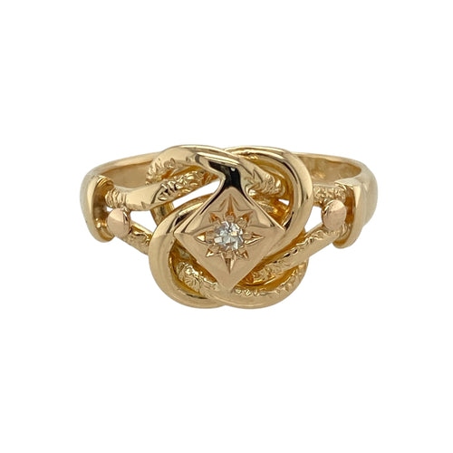 18ct Gold & Diamond Set Knot Ring