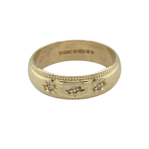 9ct Gold & Diamond Set Band Ring