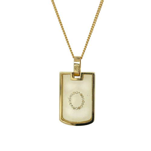 18ct Gold & Diamond Set Glass Tag 18
