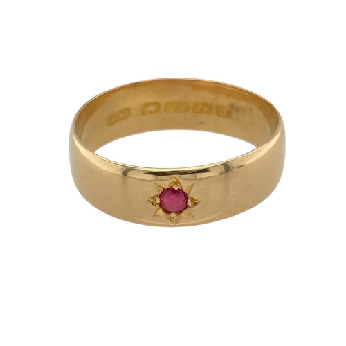 22ct Gold & Ruby Set Band Ring