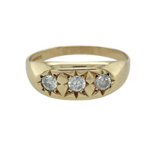 Load image into Gallery viewer, 9ct Gold &amp; Cubic Zirconia Set Trilogy Ring
