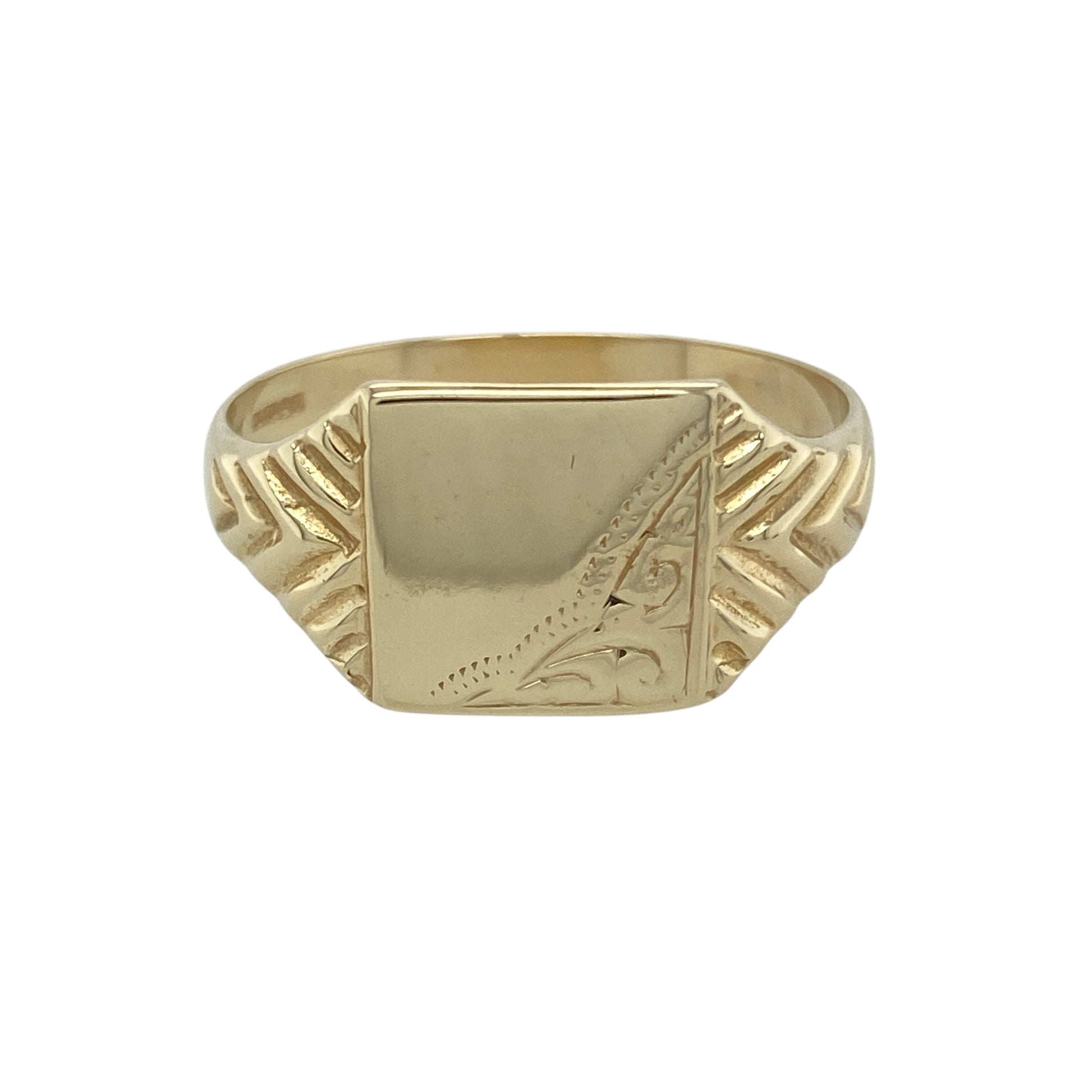 9ct Gold Patterned Signet Ring