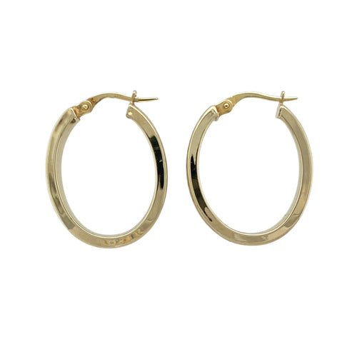9ct Gold Celtic Weave Oval Creole Earrings