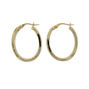 9ct Gold Celtic Weave Oval Creole Earrings