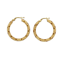 Load image into Gallery viewer, 9ct Gold Open Textured Hoop Creole Earrings
