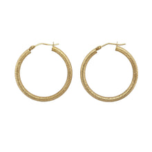 Load image into Gallery viewer, 9ct Gold Textured Hoop Creole Earrings
