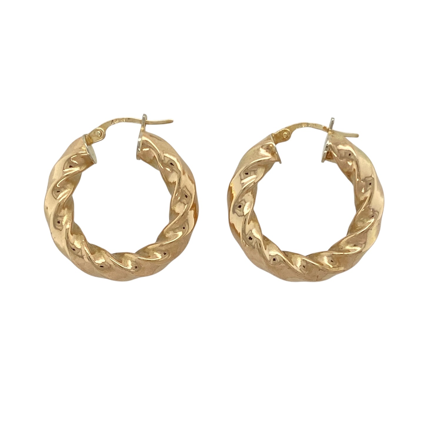 9ct Gold Twisted Hoop Creole Earrings