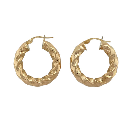 9ct Gold Twisted Hoop Creole Earrings