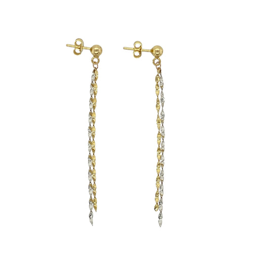 9ct Gold Dangle Drop Stud Earrings