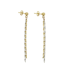 9ct Gold Dangle Drop Stud Earrings