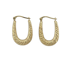 Load image into Gallery viewer, 9ct Gold Patterned Oval Creole Earrings
