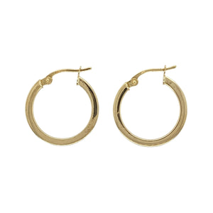9ct Gold Plain Hoop Creole Earrings